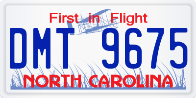 NC license plate DMT9675