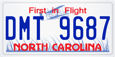 NC license plate DMT9687