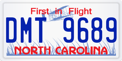 NC license plate DMT9689