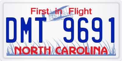 NC license plate DMT9691