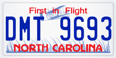 NC license plate DMT9693