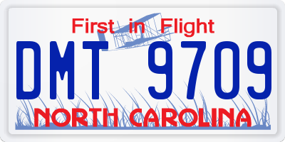 NC license plate DMT9709