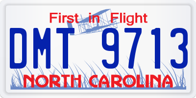 NC license plate DMT9713