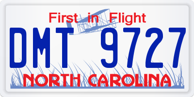 NC license plate DMT9727