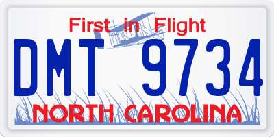 NC license plate DMT9734