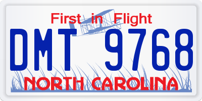NC license plate DMT9768