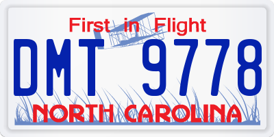 NC license plate DMT9778