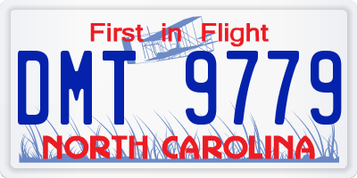NC license plate DMT9779
