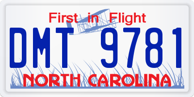 NC license plate DMT9781