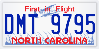 NC license plate DMT9795