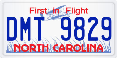 NC license plate DMT9829
