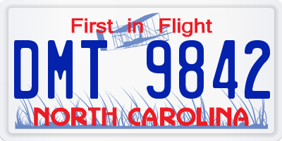 NC license plate DMT9842