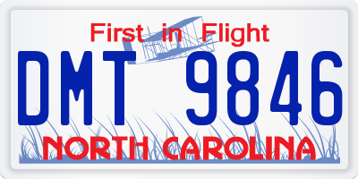NC license plate DMT9846