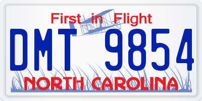 NC license plate DMT9854