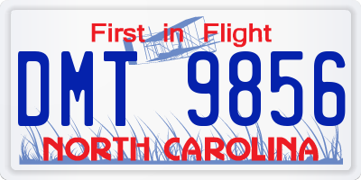 NC license plate DMT9856
