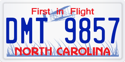 NC license plate DMT9857