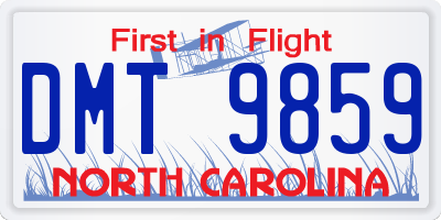 NC license plate DMT9859