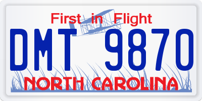 NC license plate DMT9870