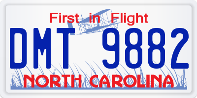NC license plate DMT9882