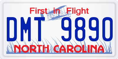 NC license plate DMT9890