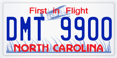 NC license plate DMT9900