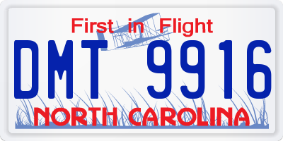 NC license plate DMT9916