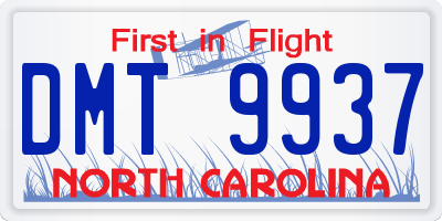 NC license plate DMT9937