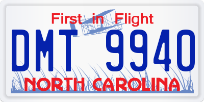 NC license plate DMT9940
