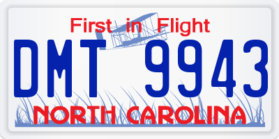 NC license plate DMT9943