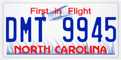 NC license plate DMT9945