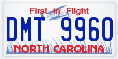 NC license plate DMT9960