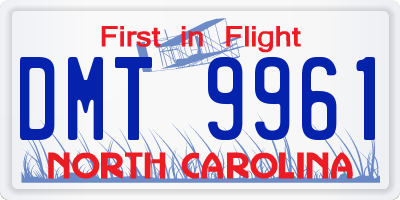 NC license plate DMT9961