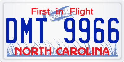 NC license plate DMT9966