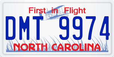 NC license plate DMT9974