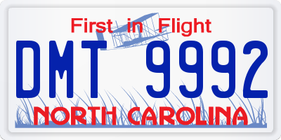 NC license plate DMT9992