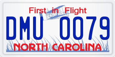 NC license plate DMU0079