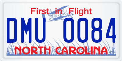 NC license plate DMU0084