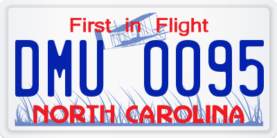 NC license plate DMU0095