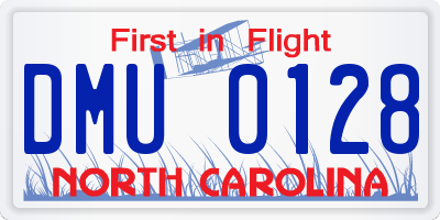 NC license plate DMU0128
