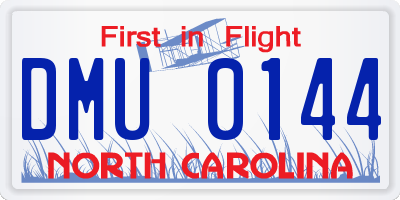 NC license plate DMU0144