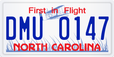 NC license plate DMU0147