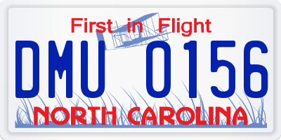 NC license plate DMU0156