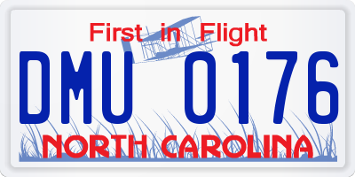 NC license plate DMU0176