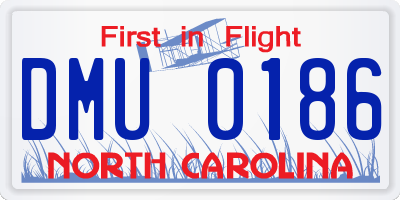 NC license plate DMU0186
