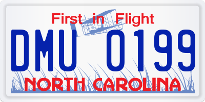 NC license plate DMU0199