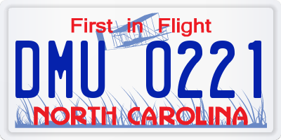 NC license plate DMU0221