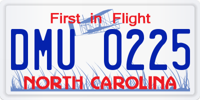 NC license plate DMU0225