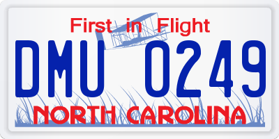 NC license plate DMU0249