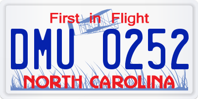 NC license plate DMU0252