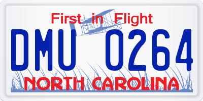 NC license plate DMU0264